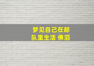 梦见自己在部队里生活 佛滔